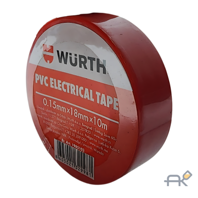  Изолента красная 18мм х 0.1 х 10м WURTH (1985103)